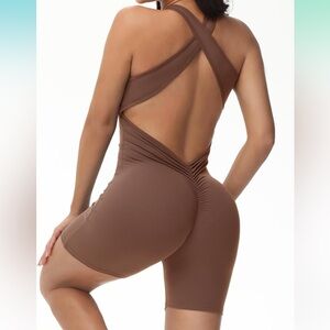 Athletic Rompers Workout One Piece Shorts Bodysuit